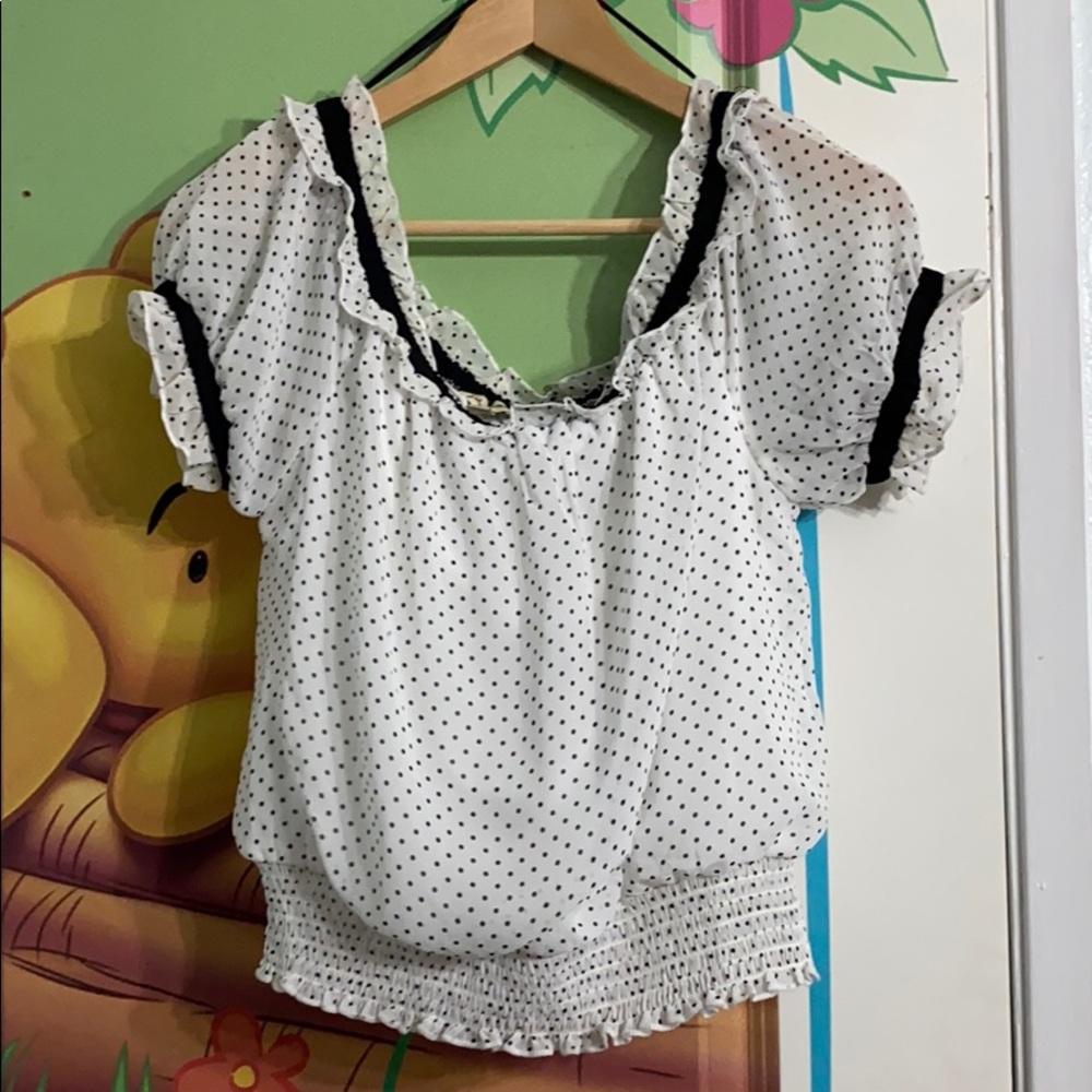 Polka dotted Lily White  blouse